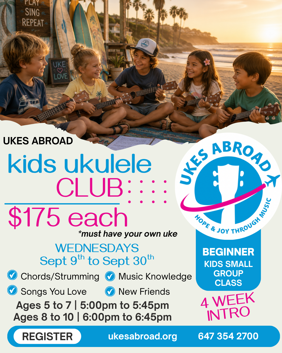 Kids Ukulele Club - Group Class (4 per class)